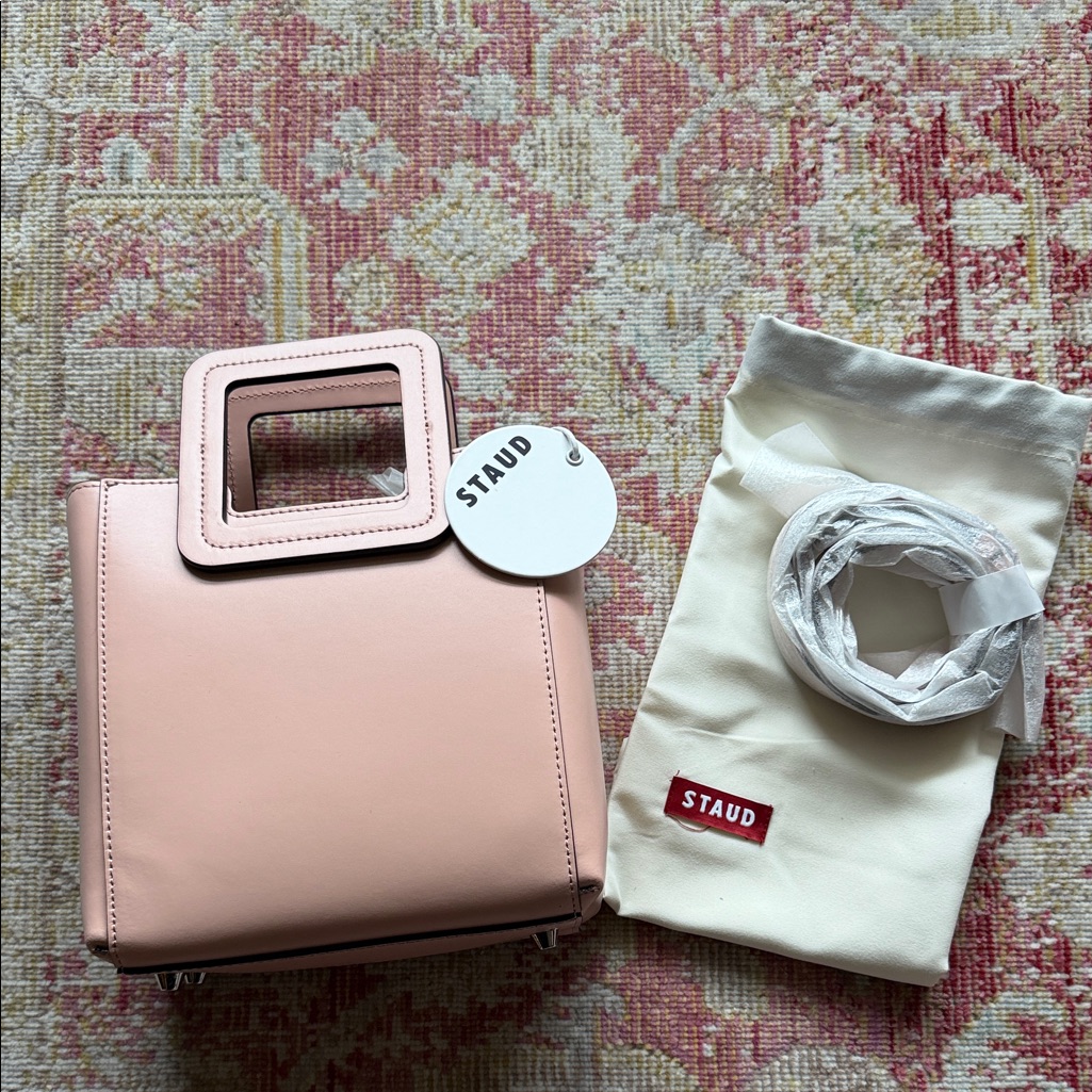 Staud Mini Shirley Leather Bag In Dark Blush